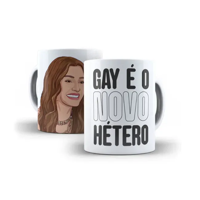 Caneca Lola de Beleza Fatal com a frase "O Gay é o Novo Hetero"