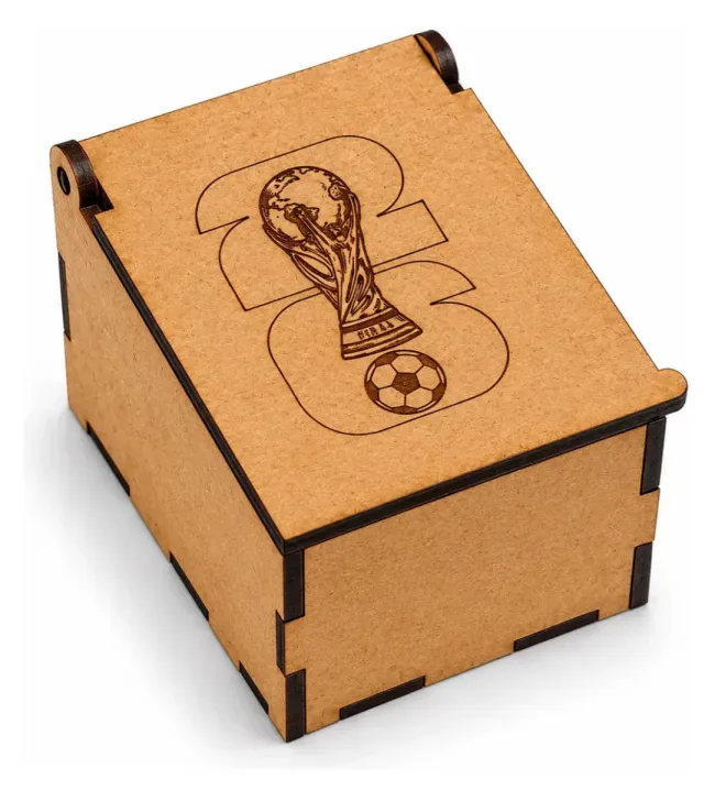 Porta Figurinhas Mdf Caixa Maleta Album Copa Do Mundo